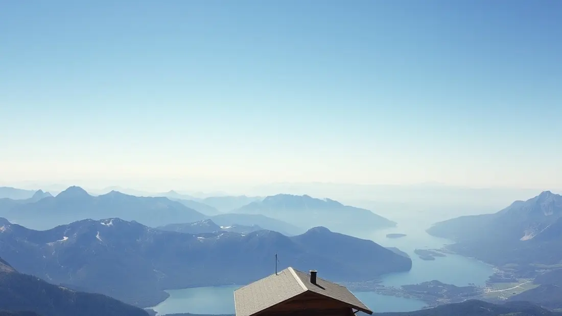 Lucknerhütte auf einem Berggipfel mit See und Bergen