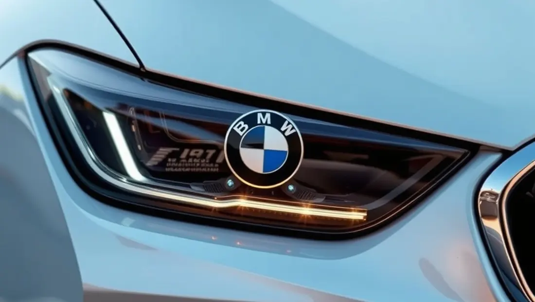 Vorderseite eines Elektroautos mit LED-Scheinwerfern und einem Spoiler.