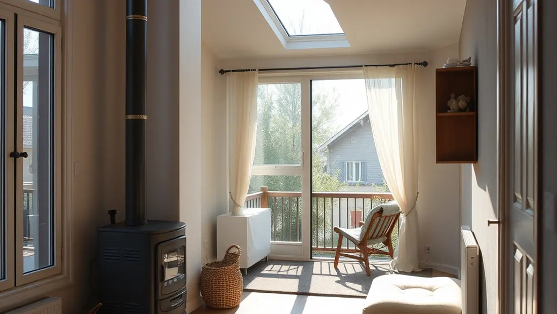 Bauernhaus mit Wärmequelle auf dem Boden