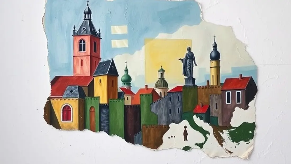 Kunstwerk mit historischer Szene