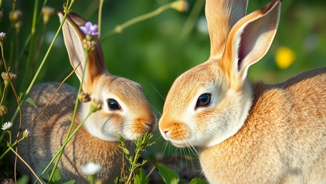 Goldschakal jagt ein Kaninchen.