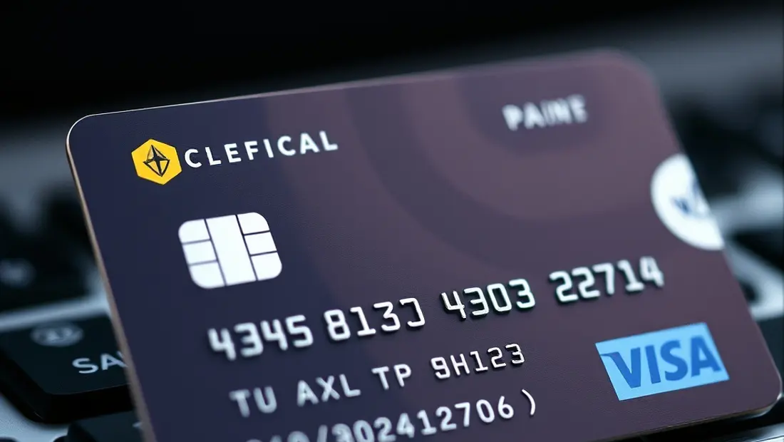 Kryptowährung-Card mit Transaktionsinformationen.