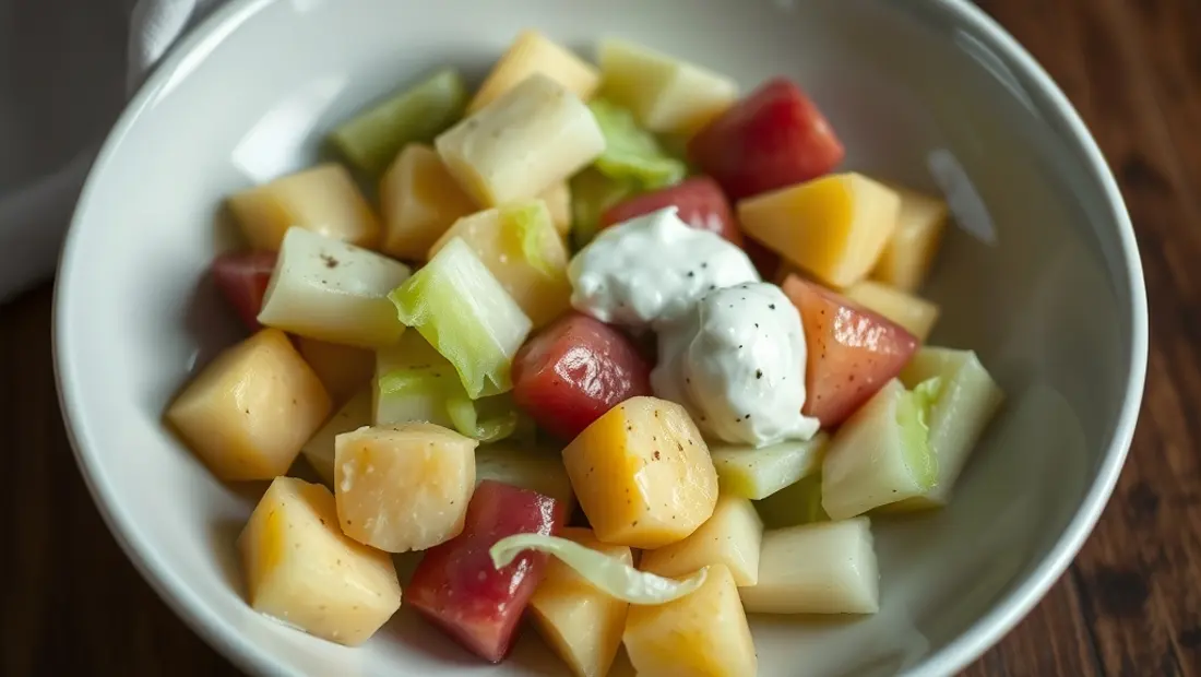 Kohlrabisosse mit Crème fraîche und Pommes