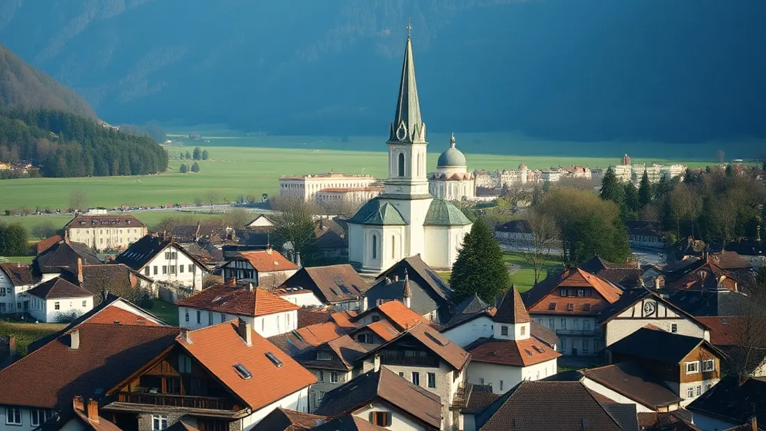 Panorama von Lienz mit historischen Häusern und Kirche