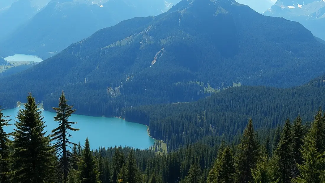 Panorama von Lago di Fusine mit Hintergrundberge