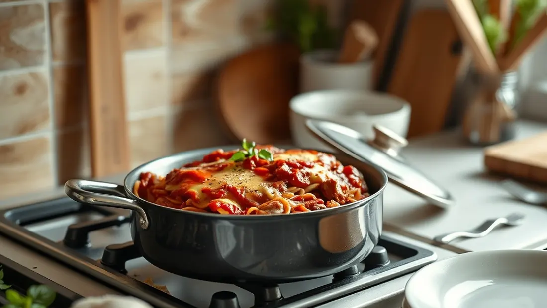 Lasagne bolognese in der italienischen Küche.
