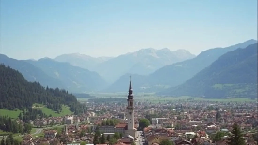 Blick auf Lienz mit Bergen im Hintergrund