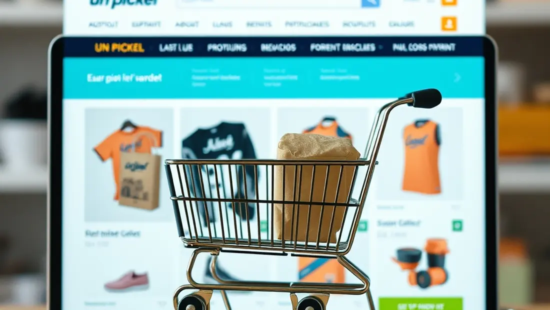 Ein Pickel im Online-Shop auf einem Computerbildschirm