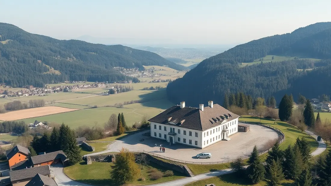 Blick auf Prägraten mit Gemeindeamt im Vordergrund