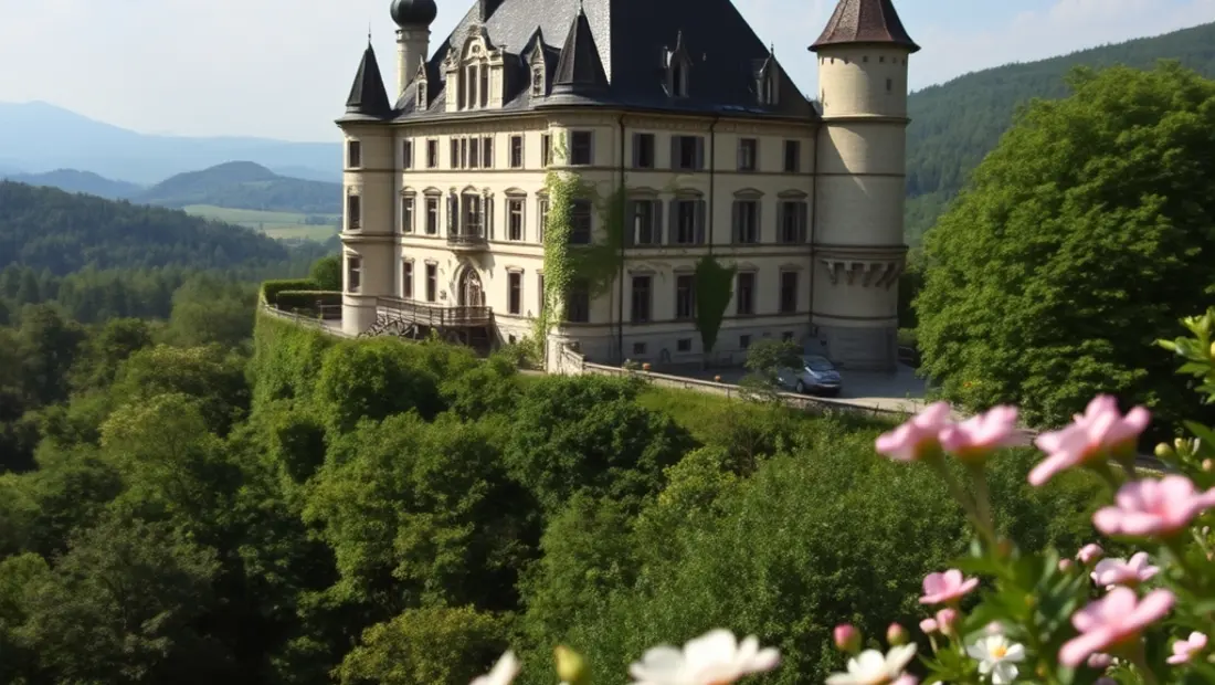 Schloss Lustbühel von oben gesehen
