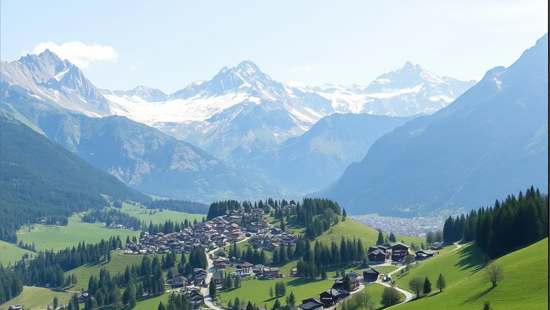 Karte der Region Tirol mit Bergen und Dörfern