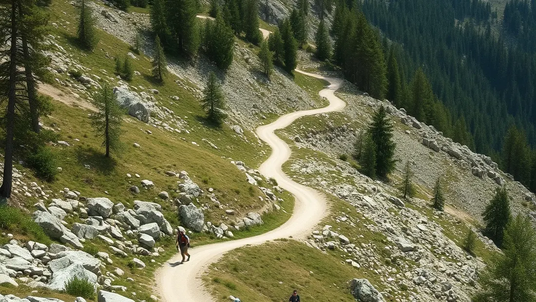 Wanderweg durch Berglandschaft