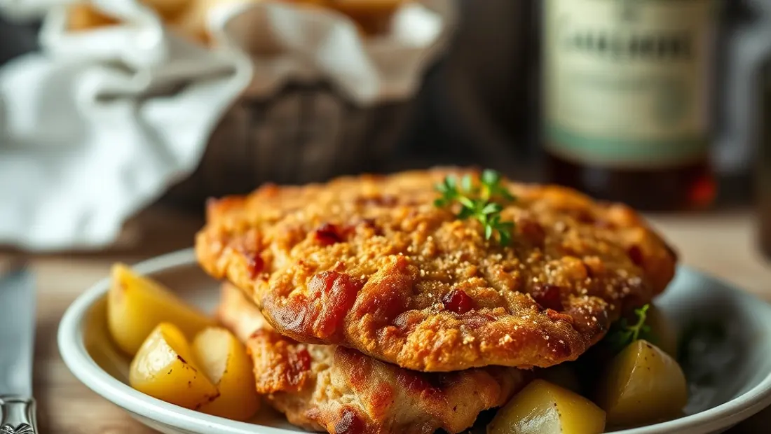 Wiener Schnitzel, goldener Belag.